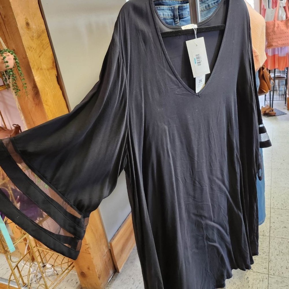 NWT Ekouaer Summer Casual Loose Sun Dress with 3/4 bell sleeve